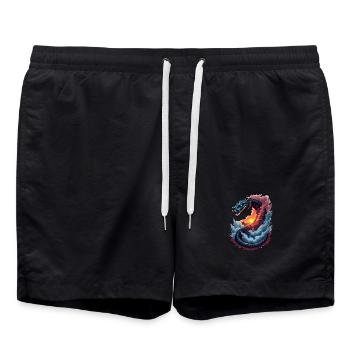Serpent mythique avec coucher de soleil Année du Serpent 2025 - Short de bain - noir - Devant - AI Model Male 185 light (185cm)