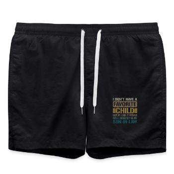 Mein Lieblingskind - auf jeden Fall mein Schwiegersohn - Badeshorts - Schwarz - Vorne - AI Model Male 185 light (185cm)
