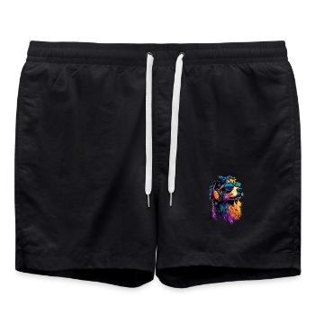 Australian Shepherd Hunde Liebhaber Süßer Aussie - Badeshorts - Schwarz - Vorne - AI Model Male 185 light (185cm)