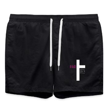 St. John's Cross - Swim Trunks - black - Front - AI Model Male 185 light (185cm)