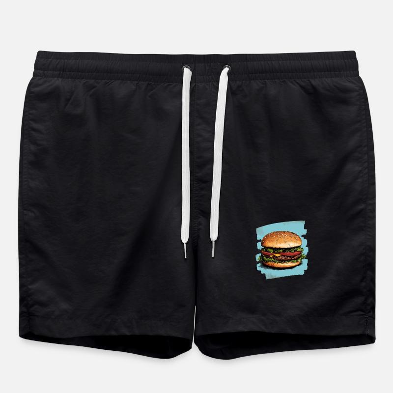 Burger Rétro - Short de bain - noir
