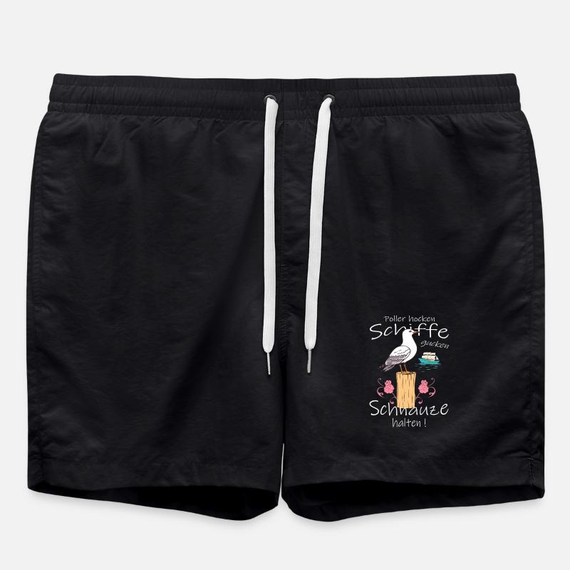 Funny Seagull - Swim Trunks - black