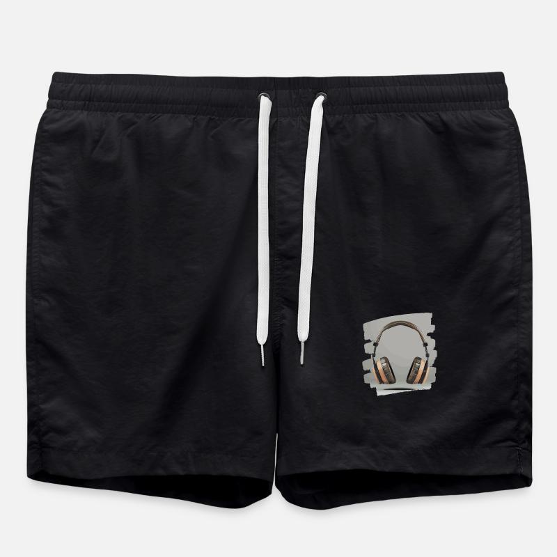 Kopfhörer - Badeshorts - Schwarz
