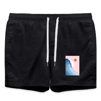 Dance with the waves 2 - Badeshorts - Schwarz - Vorne - AI Model Male 185 light (185cm)