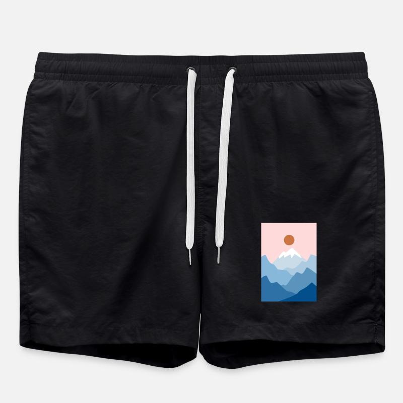 Mountain Landscape 2 - Swim Trunks - black