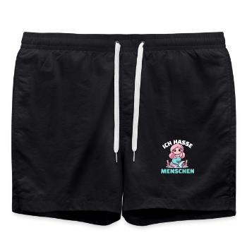 Sirène effrontée avec un message cynique - Short de bain - noir - Devant - AI Model Male 185 light (185cm)