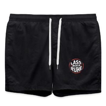 Lasst mir meine Ruhe - nicht stören - Badeshorts - Schwarz - Vorne - AI Model Male 185 light (185cm)