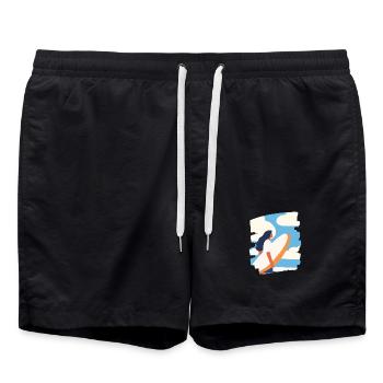 Surfer - Badeshorts - Schwarz - Vorne - AI Model Male 185 light (185cm)