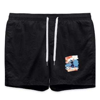 kite surfers - Swim Trunks - black - Front - AI Model Male 185 light (185cm)