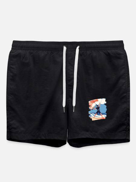 kite surfers - Swim Trunks - black
