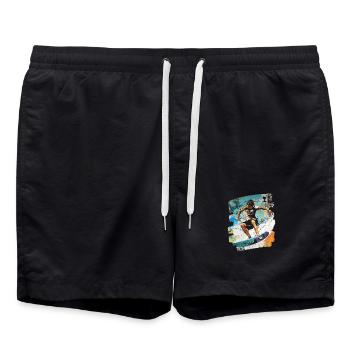 Surfergirl,Surfer,Surfer Design,Surf Shirt,Wellenr - Badeshorts - Schwarz - Vorne - AI Model Male 185 light (185cm)