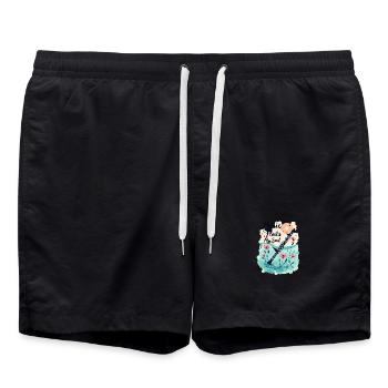 Clarinette aux fleurs - La musique fait flotter mon âme - Short de bain - noir - Devant - AI Model Male 185 light (185cm)