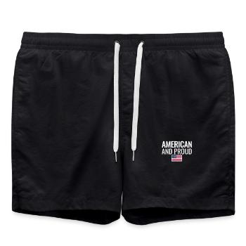 Américain et fier Amerikanische Flagge États-Unis - Short de bain - noir - Devant - AI Model Male 185 light (185cm)