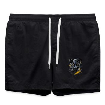 Panther Leopard Raubkatze Süße Großkatze Panter - Badeshorts - Schwarz - Vorne - AI Model Male 185 light (185cm)