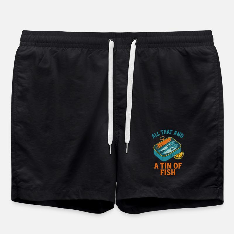 Retro Sardine Slice – Summer Pop - Badeshorts - Schwarz