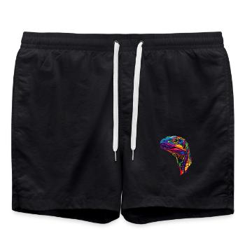Waran Echse Reptil Komodowaran Bindenwaran Lizard - Badeshorts - Schwarz - Vorne - AI Model Male 185 light (185cm)