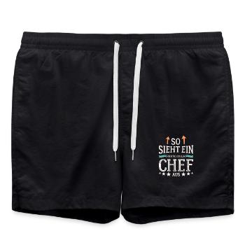 So sieht ein richtig cooler Chef aus - Badeshorts - Schwarz - Vorne - AI Model Male 185 light (185cm)