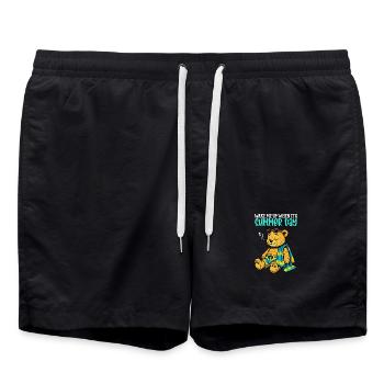 Wake Me Up When it's Summer Day - Humour Vacance - Short de bain - noir - Devant - AI Model Male 185 light (185cm)
