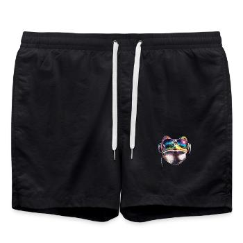 Frosch Kleine Kröte Laubfrosch Froschkönig Frösche - Badeshorts - Schwarz - Vorne - AI Model Male 185 light (185cm)
