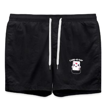 Card-io day Jeu de cartes Jeu de mots avec du sport - Short de bain - noir - Devant - AI Model Male 185 light (185cm)