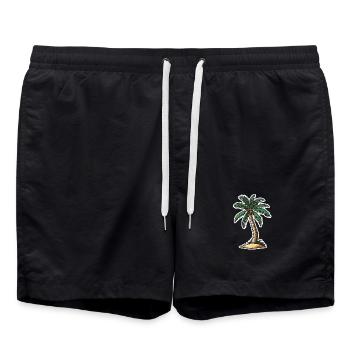 Palme - Badeshorts - Schwarz - Vorne - AI Model Male 185 light (185cm)