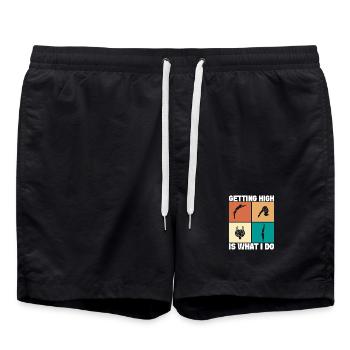 Kunstspringen Turmspringer Sprungbrett - Badeshorts - Schwarz - Vorne - AI Model Male 185 light (185cm)