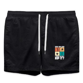 Kunstspringen Turmspringer Sprungbrett - Badeshorts - Schwarz - Vorne - AI Model Male 185 light (185cm)