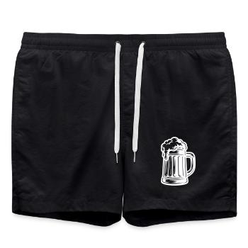 Icône de chope de bière - Short de bain - noir - Devant - AI Model Male 185 light (185cm)
