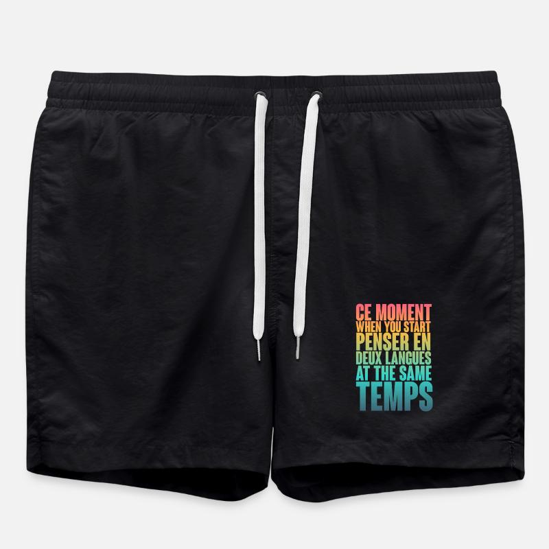 COOL SAYING FOR MULTILINGUALS, INTERNATIONAL - Swim Trunks - black