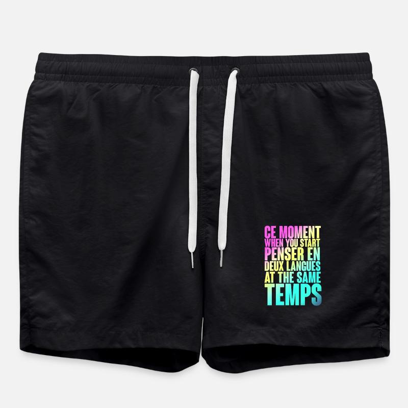COOL SAYING FOR MULTILINGUALS, INTERNATIONAL - Swim Trunks - black