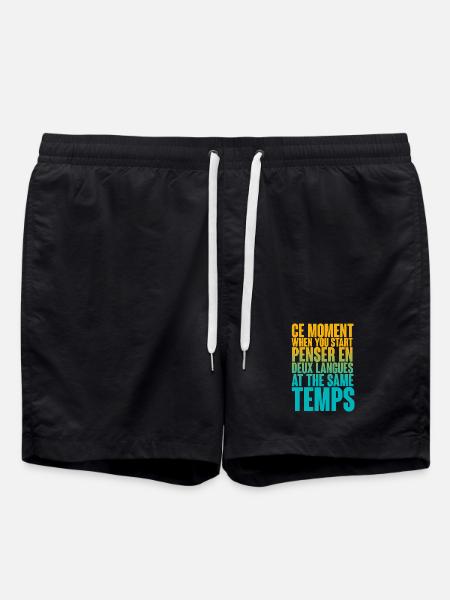 COOL SAYING FOR MULTILINGUALS, INTERNATIONAL - Swim Trunks - black