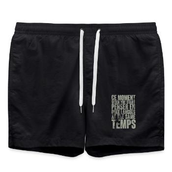 DICTON COOL POUR LES MULTILINGUES, LES INTERNATIONAUX - Short de bain - noir - Devant - AI Model Male 185 light (185cm)