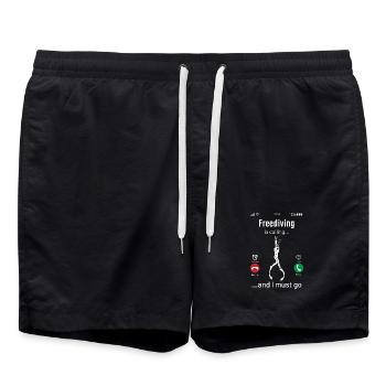 L’apnée m’appelle et je dois y aller design drôle - Short de bain - noir - Devant - AI Model Male 185 light (185cm)