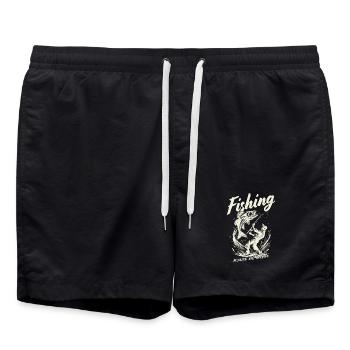 Fishing makes me happy - Badeshorts - Schwarz - Vorne - AI Model Male 185 light (185cm)