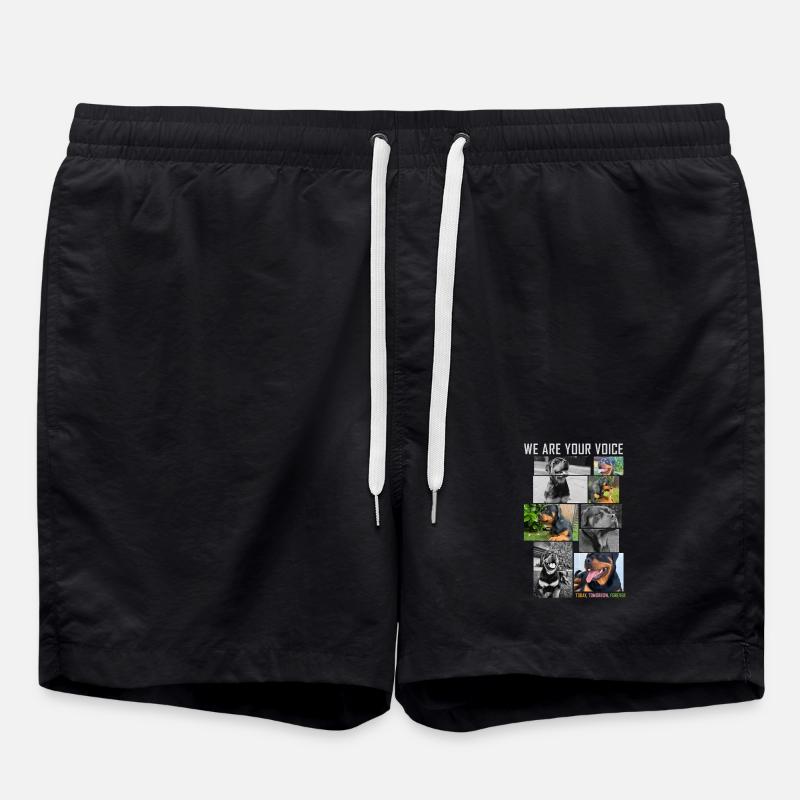 Hundeische Stimme Collage - Badeshorts - Schwarz