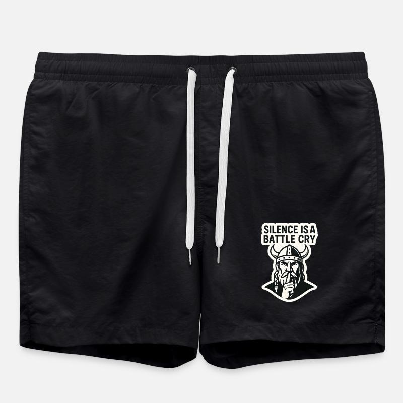 Viking Silence Battle Cry Design - Short de bain - noir