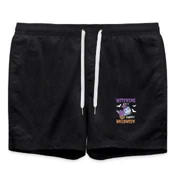 Dino Witch vous souhaite un joyeux Halloween - Short de bain - noir - Devant - AI Model Male 185 light (185cm)