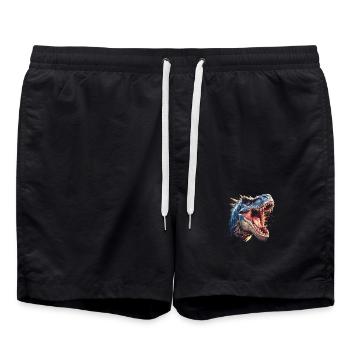 Dino Saurier Dinosaurier - Badeshorts - Schwarz - Vorne - AI Model Male 185 light (185cm)