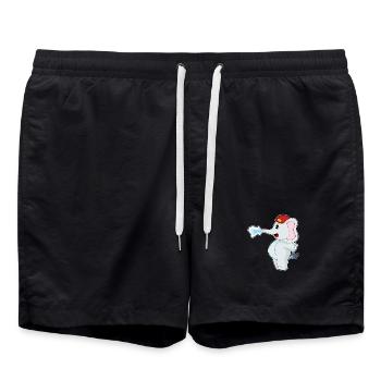 Elefant Feuerwehrmann Wasser Feuerwehr - Badeshorts - Schwarz - Vorne - AI Model Male 185 light (185cm)
