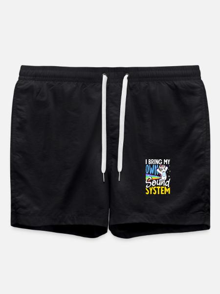 Public Fart Funny Inappropriate - Swim Trunks - black
