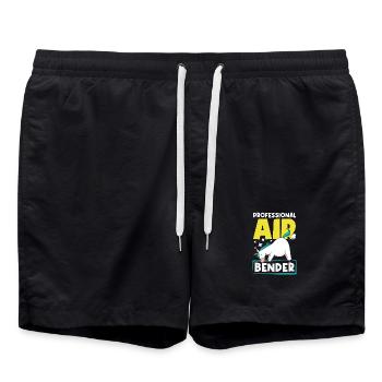 Pet public drôle et inapproprié - Short de bain - noir - Devant - AI Model Male 185 light (185cm)