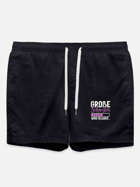 Big Sister Announcement Announcement Rainbow - Swim Trunks - black