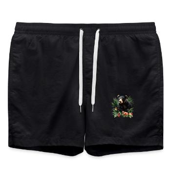 Sun Bear Malaienbär - Badeshorts - Schwarz - Vorne - AI Model Male 185 light (185cm)