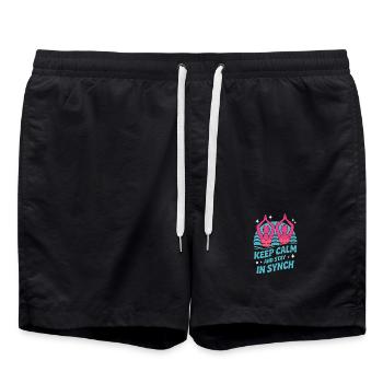 Synchronschwimmen Kunstschwimmen Wassersport - Badeshorts - Schwarz - Vorne - AI Model Male 185 light (185cm)