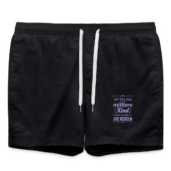 Drôle de dicton milieu Enfant Famille Agitation - Short de bain - noir - Devant - AI Model Male 185 light (185cm)