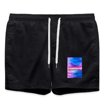 Lebendiger Himmel Horizont Abstrakte Kunst - Badeshorts - Schwarz - Vorne - AI Model Male 185 light (185cm)