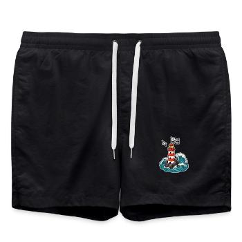 Bretagne Phare Breton Gwenn ha Du Fierté Bretonne - Short de bain - noir - Devant - AI Model Male 185 light (185cm)