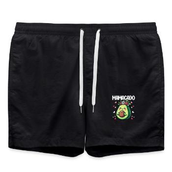 Mamacado Avocat Amoureux Fête des Mères - Short de bain - noir - Devant - AI Model Male 185 light (185cm)