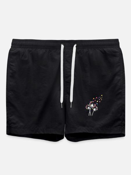 Löwenzahn-Billardkugel, lustiges Queue, Sportkunst - Badeshorts - Schwarz