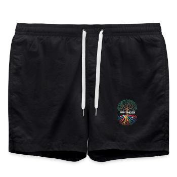 Deeply Rooted Hispanic Heritage Wurzeln - Badeshorts - Schwarz - Vorne - AI Model Male 185 light (185cm)